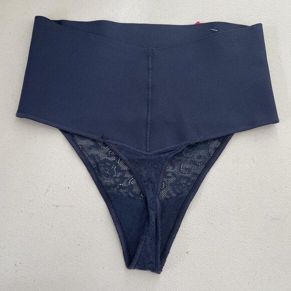 Maidenform Thong Womens Small Purple Navy High Waist Shaping Cool Comfort 2 Pack - Picture 7 of 8